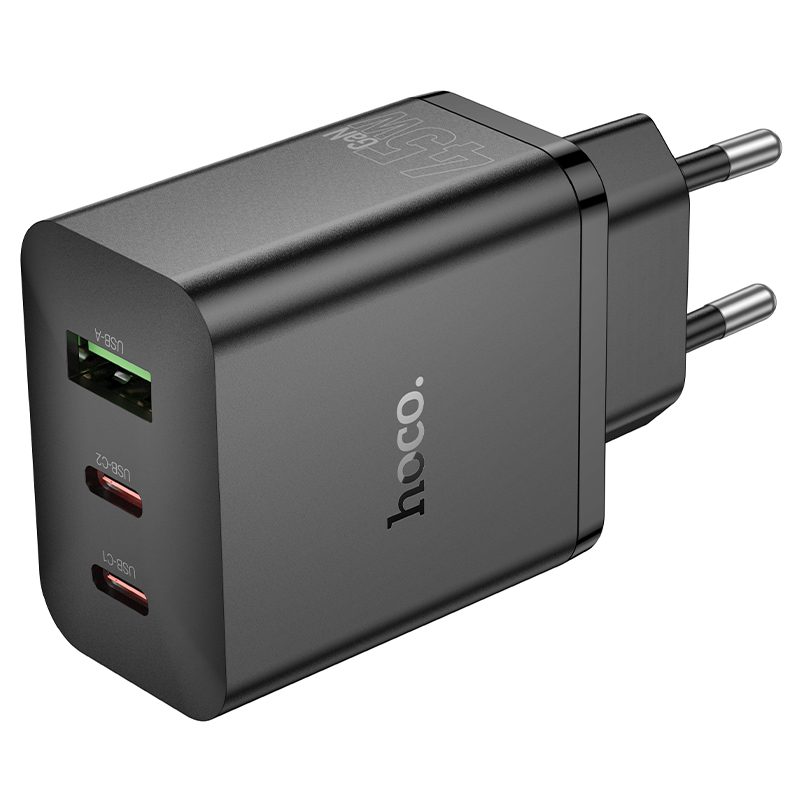 Φορτιστής Ταξιδίου Hoco N50 Scenery GaN Tech PD45W με 2xUSB-C και 1xUSB-A  Μαύρος | Φορτιστές - shopin.gr