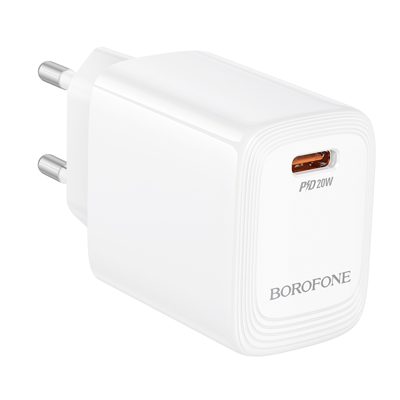 Φορτιστής Ταξιδίου Borofone BN26 Fuente GaN USB-C PD20W Mini Size Λευκός | Φορτιστές - shopin.gr