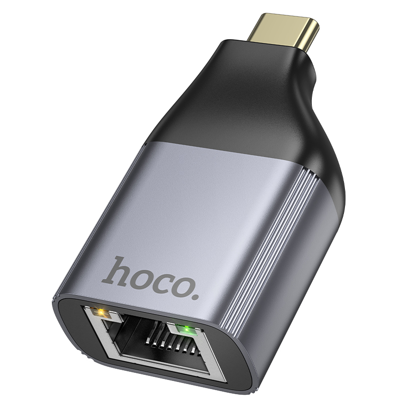 Αντάπτορας  Hoco UA35 USB-C σε RJ45 OTG 100Mbps Γκρι | Αντάπτορες - shopin.gr
