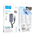 Αντάπτορας  Hoco UA37 USB-Α σε RJ45 OTG 10/100/1000Mbps 12cm Γκρι | Αντάπτορες - shopin.gr