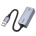 Αντάπτορας  Hoco UA37 USB-Α σε RJ45 OTG 10/100/1000Mbps 12cm Γκρι | Αντάπτορες - shopin.gr