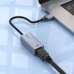 Αντάπτορας  Hoco UA37 USB-Α σε RJ45 OTG 10/100/1000Mbps 12cm Γκρι | Αντάπτορες - shopin.gr