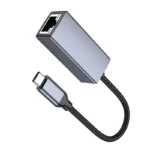 Αντάπτορας  Hoco UA37 USB-C σε RJ45 OTG 10/100/1000Mbps 12cm Γκρι | Αντάπτορες - shopin.gr