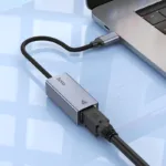 Αντάπτορας  Hoco UA37 USB-C σε RJ45 OTG 10/100/1000Mbps 12cm Γκρι | Αντάπτορες - shopin.gr