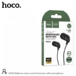 Hands Free Hoco. DM38 Believer Stereo 3.5mm με Μικρόφωνο και Πλήκτρο Λειτουργίας 1.2m  Μαύρα | Hands Free - shopin.gr