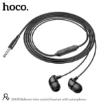 Hands Free Hoco. DM38 Believer Stereo 3.5mm με Μικρόφωνο και Πλήκτρο Λειτουργίας 1.2m  Μαύρα | Hands Free - shopin.gr