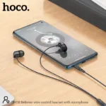 Hands Free Hoco. DM38 Believer Stereo 3.5mm με Μικρόφωνο και Πλήκτρο Λειτουργίας 1.2m  Μαύρα | Hands Free - shopin.gr