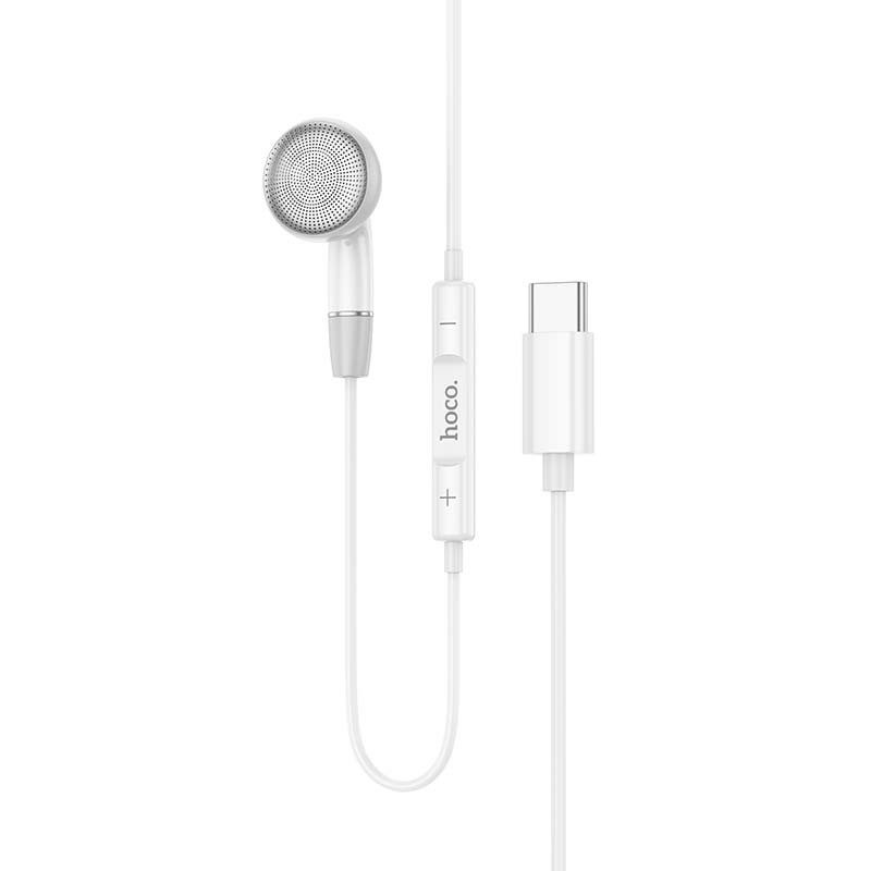 Hands Free Hoco. DM53 Unilateral Earphones USB-C  με Μικρόφωνο και Πλήκτρο Λειτουργίας 1.2m Λευκά Συμβατό με όλες τις Συσκευές | Hands Free - shopin.gr