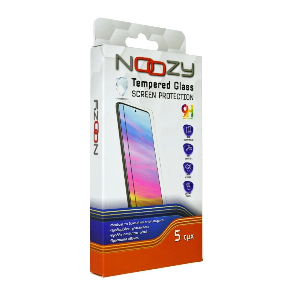 Tempered Glass Noozy 9H 0.33mm για Apple iPhone 15 / 15 Pro Full Glue Σετ 5τεμ. | Προστασία Οθόνης - shopin.gr