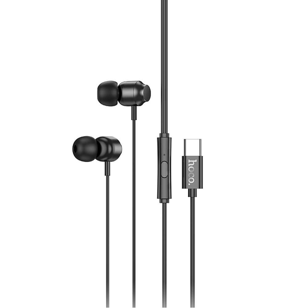Hands Free Hoco M122 Power Earphones Stereo USB-C με Μικρόφωνο και Πλήκτρο Λειτουργίας 1.2m Μαύρα Συμβατά με Συσκευές USB-C | Hands Free - shopin.gr