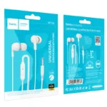 Hands Free Hoco M124 Wide Earphones Stereo 3.5mm με Μικρόφωνο και Πλήκτρο Λειτουργίας 1.2m Λευκά | Hands Free - shopin.gr