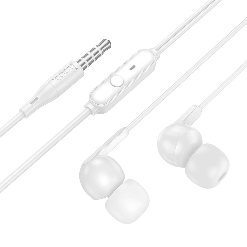 Hands Free Hoco M124 Wide Earphones Stereo 3.5mm με Μικρόφωνο και Πλήκτρο Λειτουργίας 1.2m Λευκά | Hands Free - shopin.gr