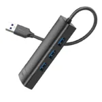 USB Hub Hoco HB42 USB σε 3 x USB 3.0 και RJ45  με Λειτουργία Μεταφοράς Δεδομένων 1000Mbps 0.2m Μαύρο | Αντάπτορες - shopin.gr