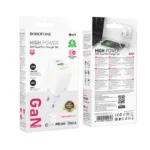 Φορτιστής Ταξιδίου Borofone BN29 Fuente GaN με 1xUSB-C PD30W και 1xUSB-A QC3.0A + Καλώδιο Φόρτισης USB-C σε USB-C Λευκός | Φορτιστές - shopin.gr