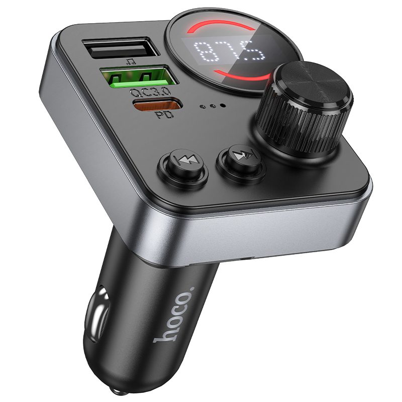 Bluetooth FM Transmitter Hoco E86 Alegria 48W με 2xUSB-A και 1xUSB-C BT 5.4 Υποστηρίζει και Αναπαραγωγή απο TF Card | Φορτιστές - shopin.gr