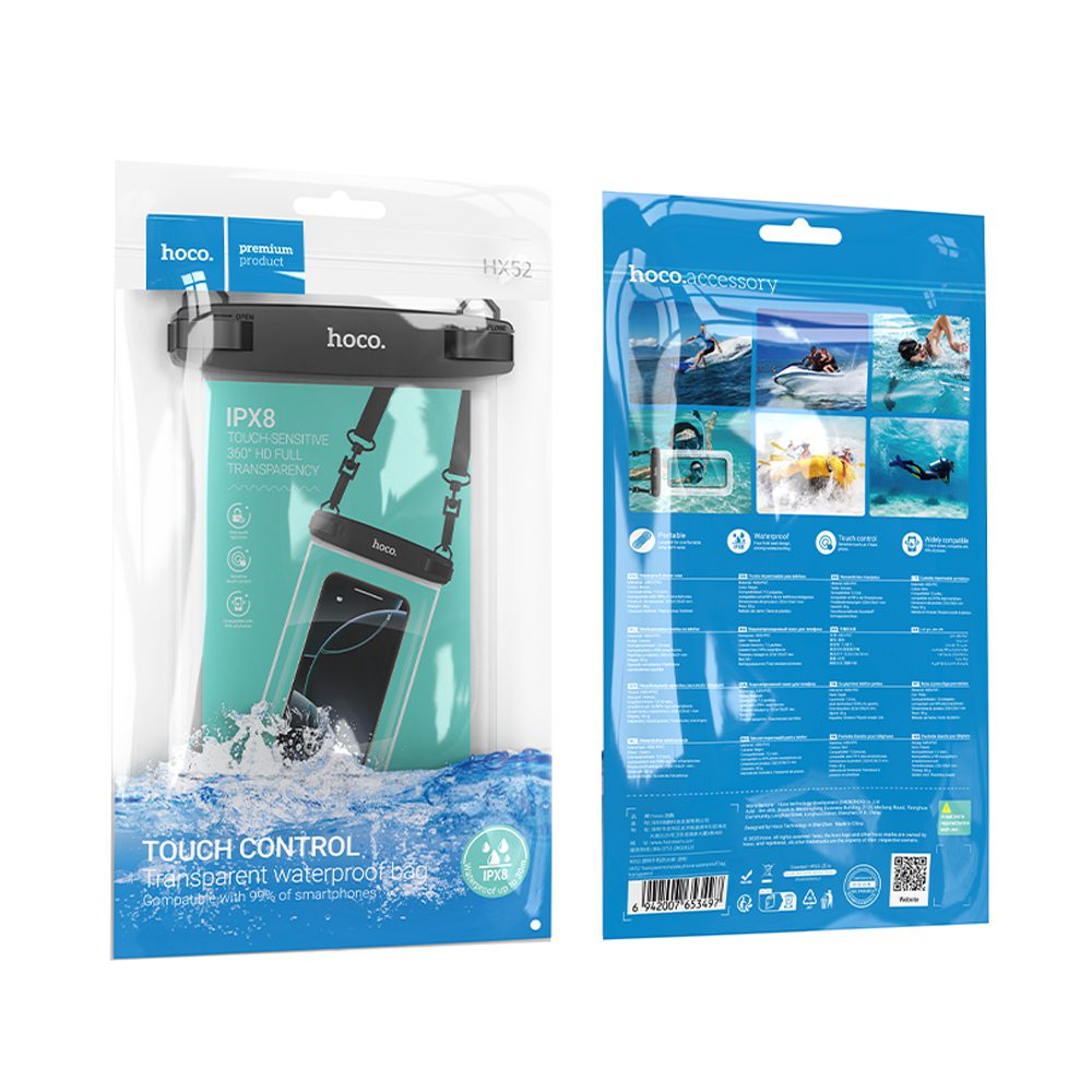 Θήκη Αδιάβροχη Hoco HX52 IPX8 για Κινητά Τηλέφωνα Διαστάσεις 22.2cm x 12.5cm | Θήκες - shopin.gr
