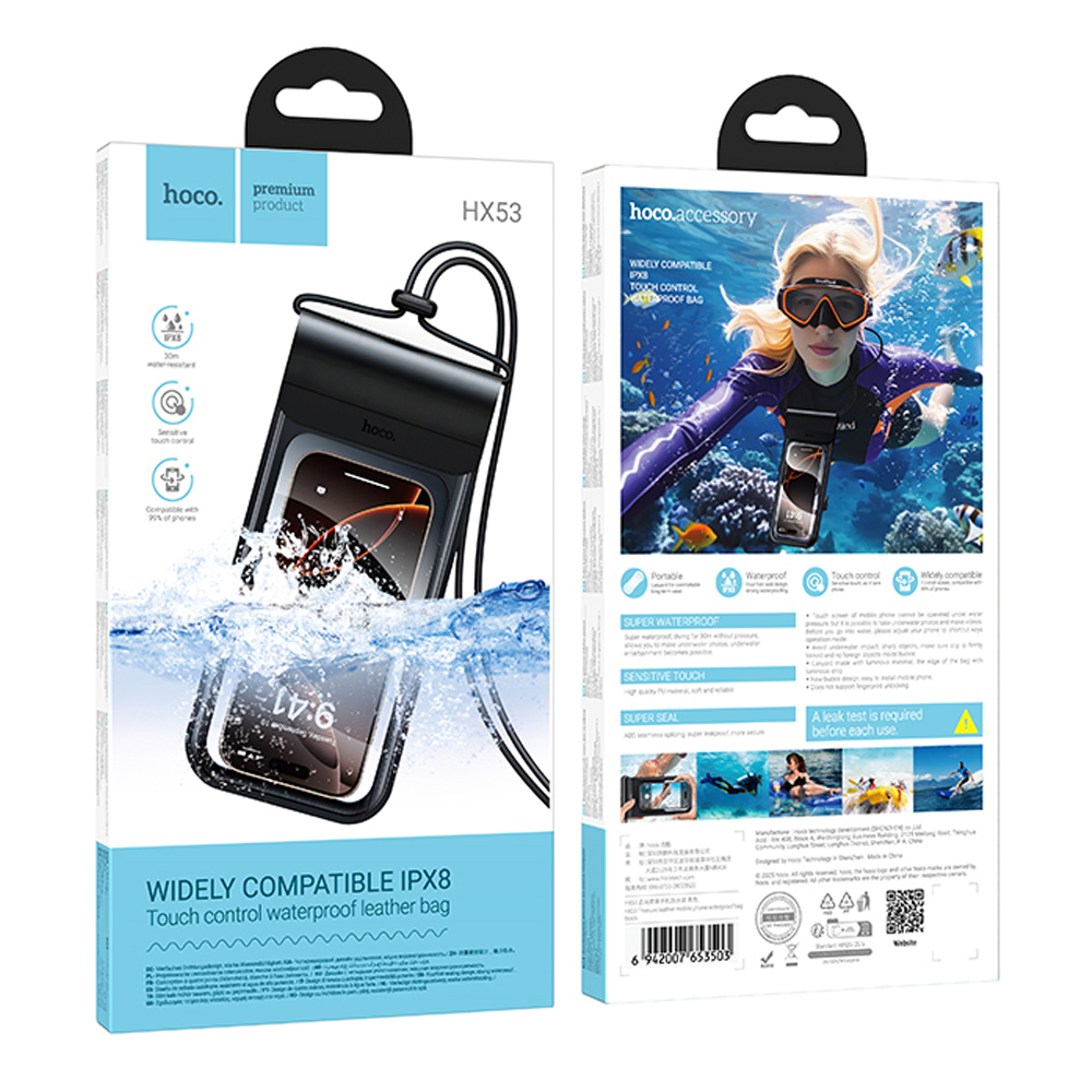Θήκη Αδιάβροχη Hoco HX53 Treasure IPX8 για Κινητά Τηλέφωνα Διαστάσεις 24cm x 12cm | Θήκες - shopin.gr