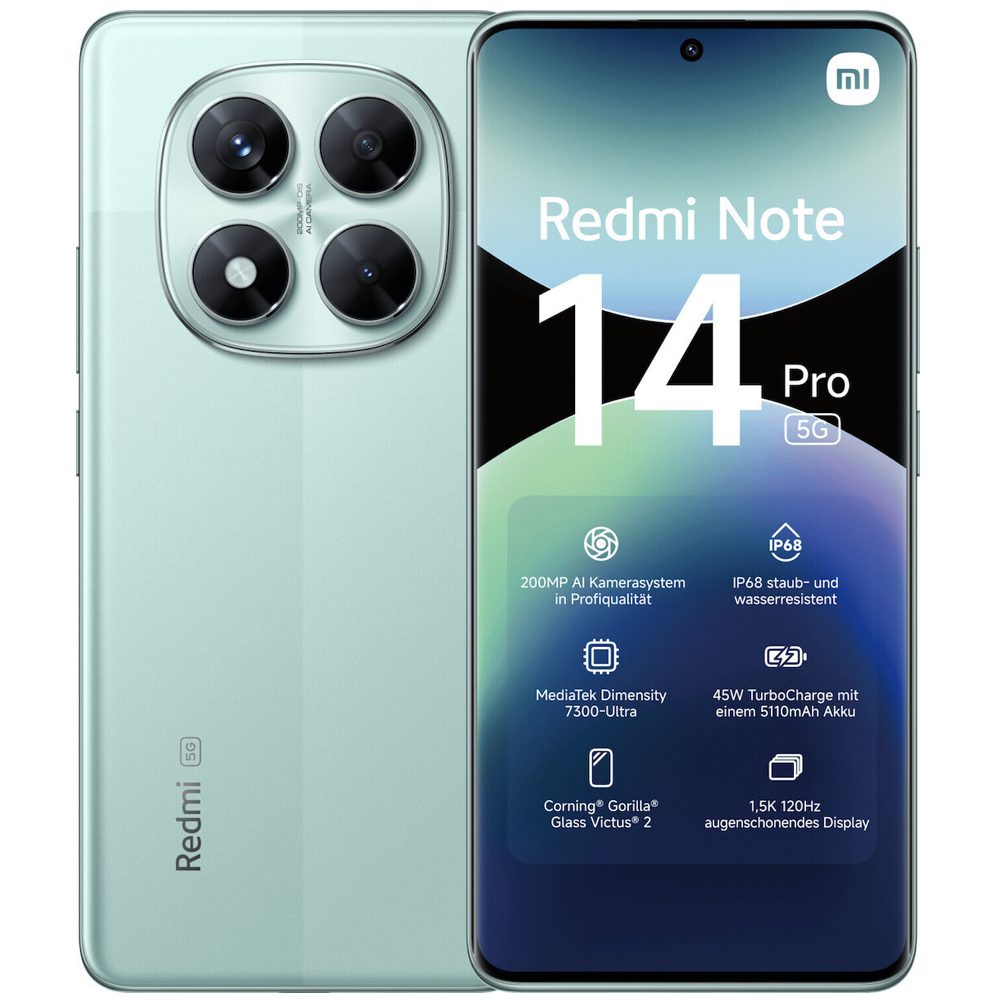 Xiaomi Redmi Note 14 Pro 5G Dual Sim 6.67" 12GB/512GB NFC IP68 Coral Green | Smartphone - shopin.gr