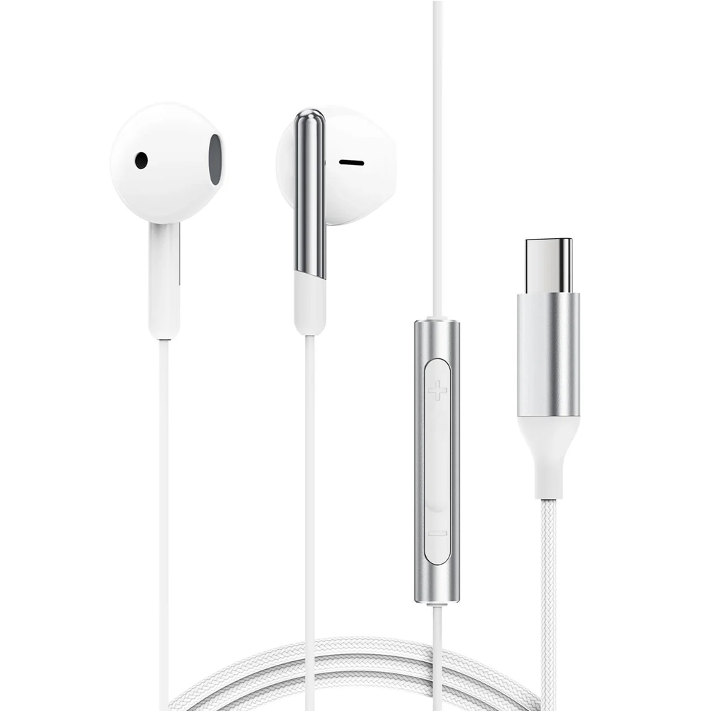 Hands Free Acefast L3 Earphones Stereo USB-C με HD Μικρόφωνο και Πλήκτρο Λειτουργίας Braided 1.2m Λευκό Συμβατά με Όλες τις Συσκευές USB-C. | Hands Free - shopin.gr