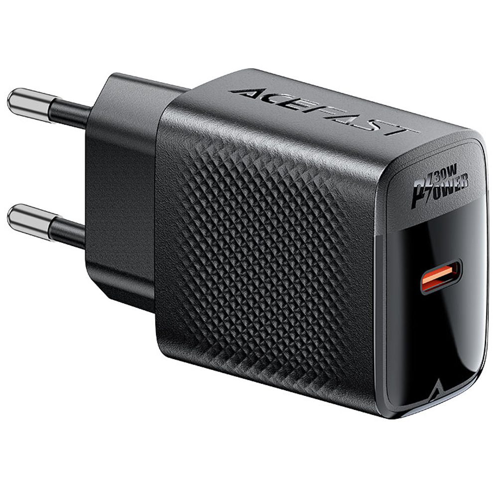 Φορτιστής Ταξιδίου Acefast A102 Fast Charging USB-C PD30W QC3.0 GaN Μαύρος | Φορτιστές - shopin.gr