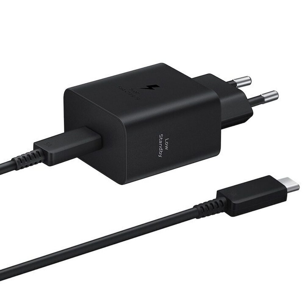Φορτιστής Ταξιδίου Samsung Super Fast Charging T4511XBE 45W USB-C και Καλώδιο USB-C σε USB-C Μαύρο 1.8m | Φορτιστές - shopin.gr