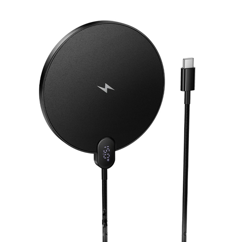 Ασύρματος Φορτιστής Hoco CW62 Peak PD15W Ultra-thin με Ψηφιακή Ένδειξη Φόρτισης 1.2m Μαύρος | Ασύρματοι Φορτιστές - shopin.gr