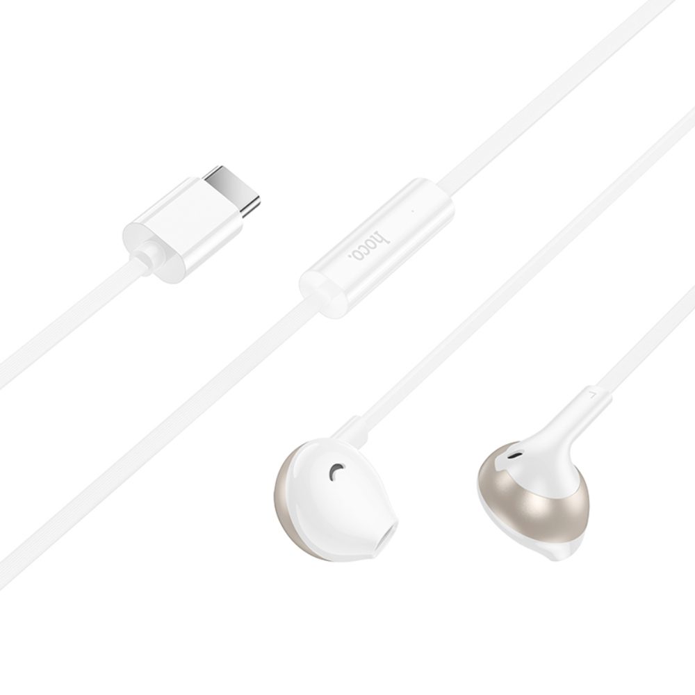 Hands Free Hoco M115 Sagacious USB-C Universal Earphones Hi-Fi Stereo με Μικρόφωνο Λευκά 1.2m Συμβατά με Όλες τις USB-C Συσκευές | Hands Free - shopin.gr