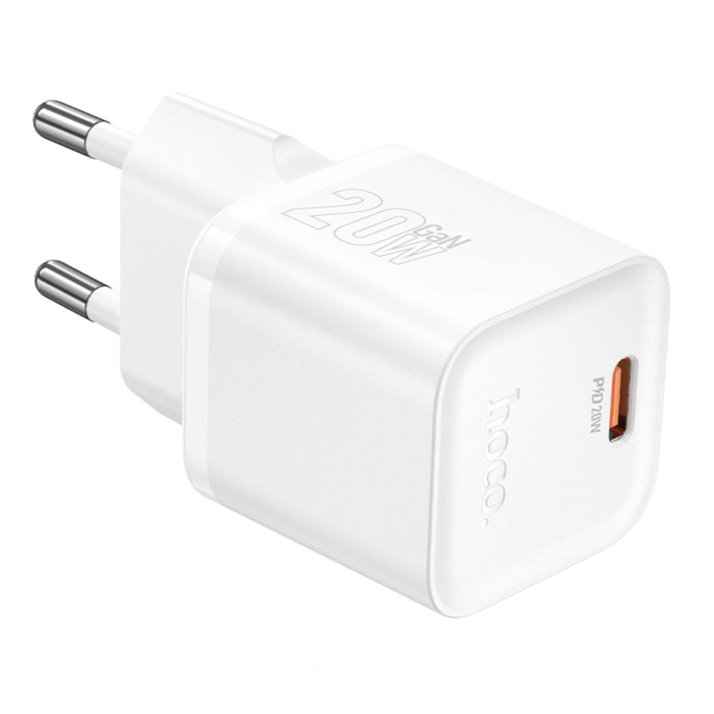 Φορτιστής Ταξιδίου Hoco N64 Ingenious GaN με 1 Εξόδο Φόρτισης USB-C PD20W 5V 3.0A Λευκός | Φορτιστές - shopin.gr