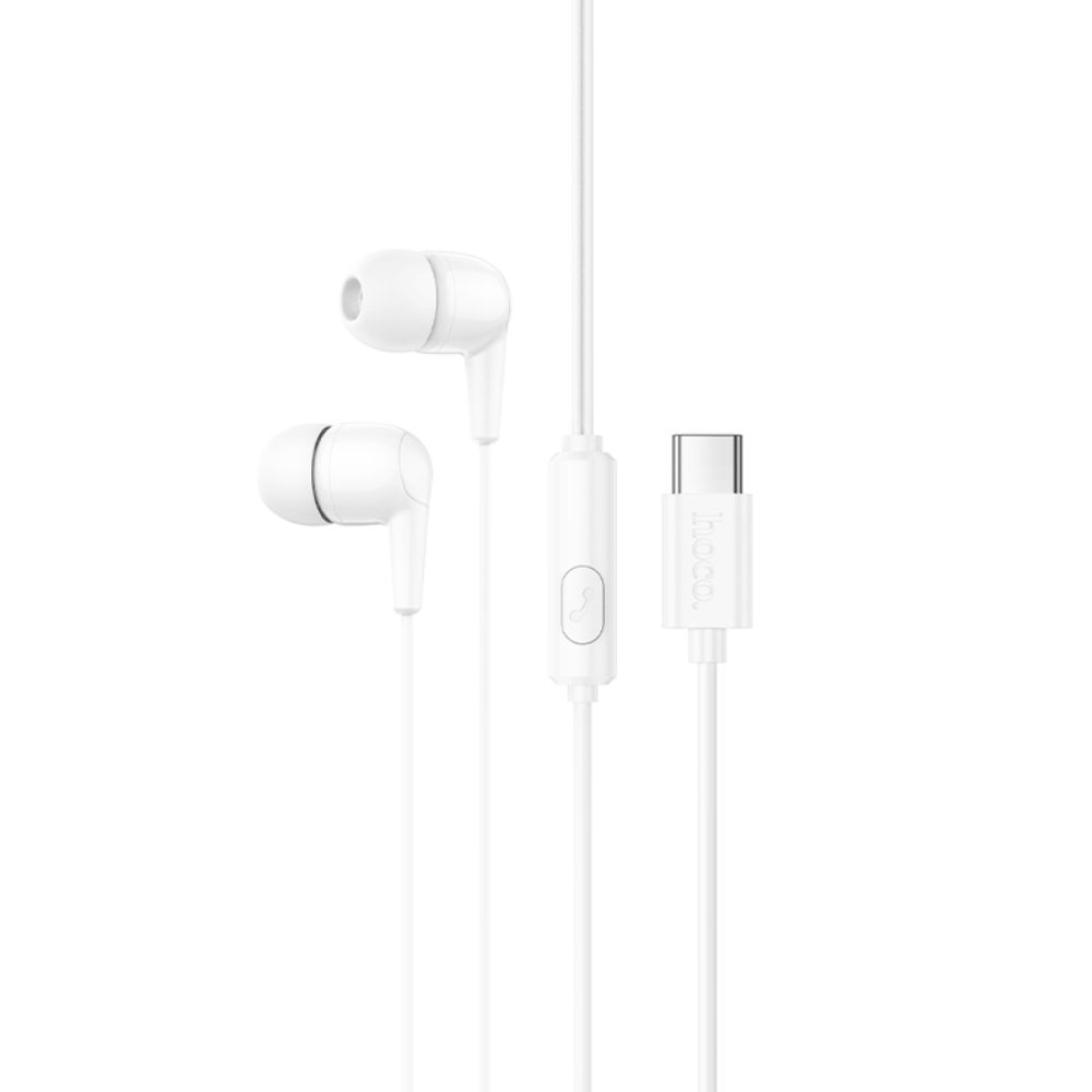 Hands Free Hoco M97 Enjoy Universal Earphones Stereo Bass USB-C με Μικρόφωνο Συμβατά με Όλες τις Συσκευές USB-C Λευκό 1.2m | Hands Free - shopin.gr