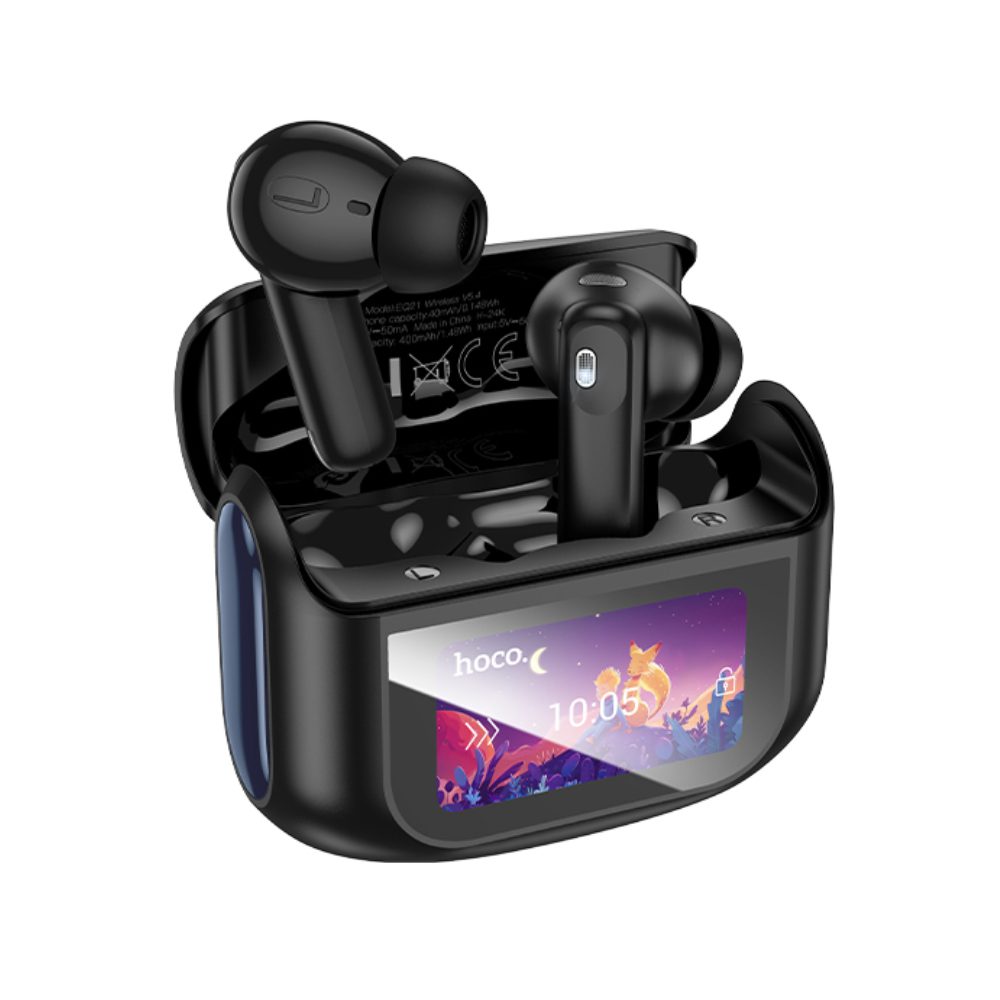 Wireless Hands Free Hoco EQ21 Sandy v5.4 με Active Noise Cancellation και ENC 400mAh 7 Ώρες Ομιλίας Μαύρα | Bluetooth - shopin.gr