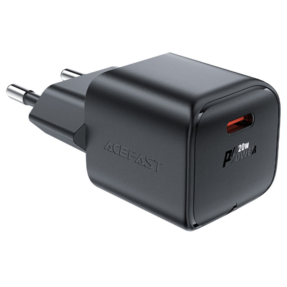 Φορτιστής Ταξιδίου Acefast A73 Mini Fast Charging 1xUSB-C PD20W QC3.0 GaN Μαύρος | Φορτιστές - shopin.gr