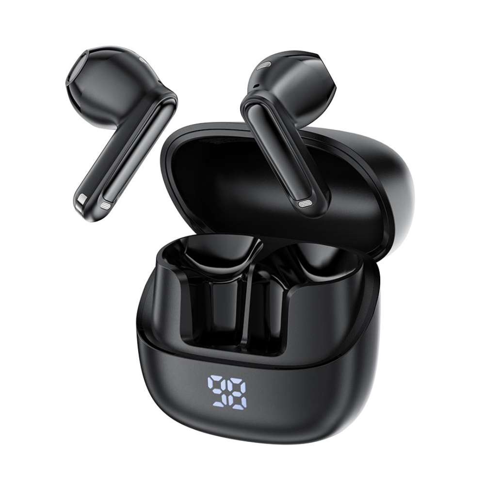 Wireless Earphones Hands Free Acefast W2 TWS v5.4 400mAh 8hr Λειτουργίας ANC και 4-Mic ENC Τεχνολογία IPX4 με LED Display Μαύρα | Bluetooth - shopin.gr