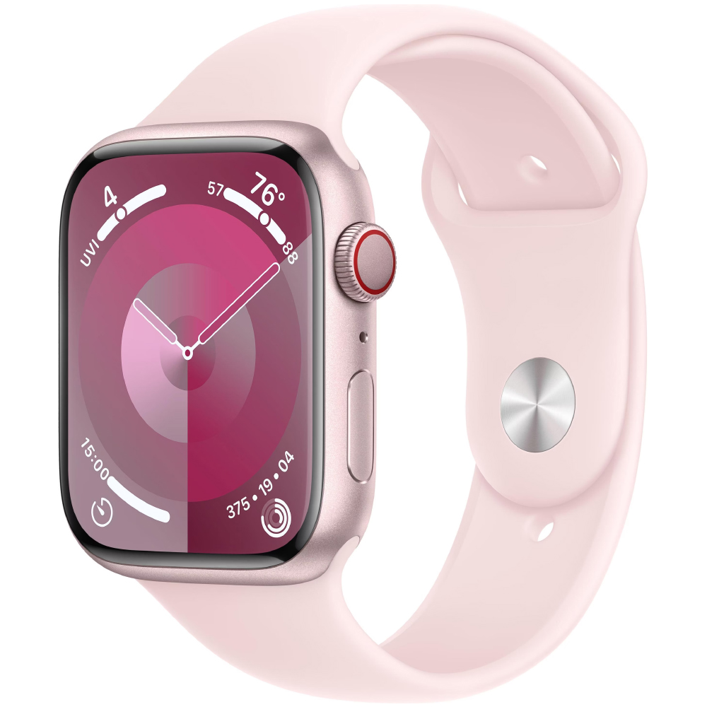 Apple Watch Series 9 Aluminum 45mm GPS NFC IP6X Aluminum Case Pink με Light Pink Sport Band | Smartwatches - shopin.gr