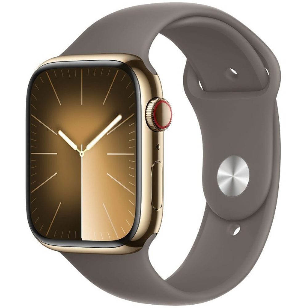 Apple Watch Series 9 45mm GPS NFC IP6X Stainless Steel Case Gold με Clay Sport Band | Smartwatches - shopin.gr