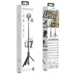 Selfie Stick/Τρίποδο Acefast E3 για Συσκευές 4.5"-7.0" Επεκτεινόμενο έως 1.77m με Τηλεχειριστήριο Μαύρο | Selfie Sticks - shopin.gr