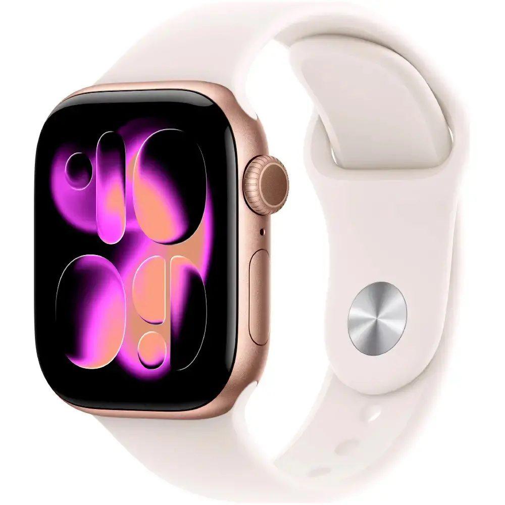 Apple Watch Series 11 5G (2025) Aluminum 42mm GPS eSIM NFC IP6X  Aluminum Case Rose Gold με Sport Band Light Blush | Smartwatches - shopin.gr