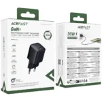 Φορτιστής Ταξιδίου Acefast A118 Mini Fast Charging 1xUSB-C PD30W QC3.0 GaN Μαύρος | Φορτιστές - shopin.gr
