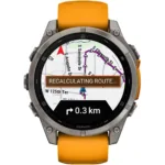 Garmin Watch Fenix 8 Titanium 47mm GPS NFC 10 ATM με Δυνατότητα Κλήσεων Sapphire Titanium with Spark Orange and Graphite Silicone Band | Smartwatches - shopin.gr