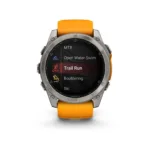 Garmin Watch Fenix 8 Titanium 51mm GPS NFC 10 ATM με Δυνατότητα Κλήσεων Sapphire Titanium with Spark Orange and Graphite Silicone Band | Smartwatches - shopin.gr
