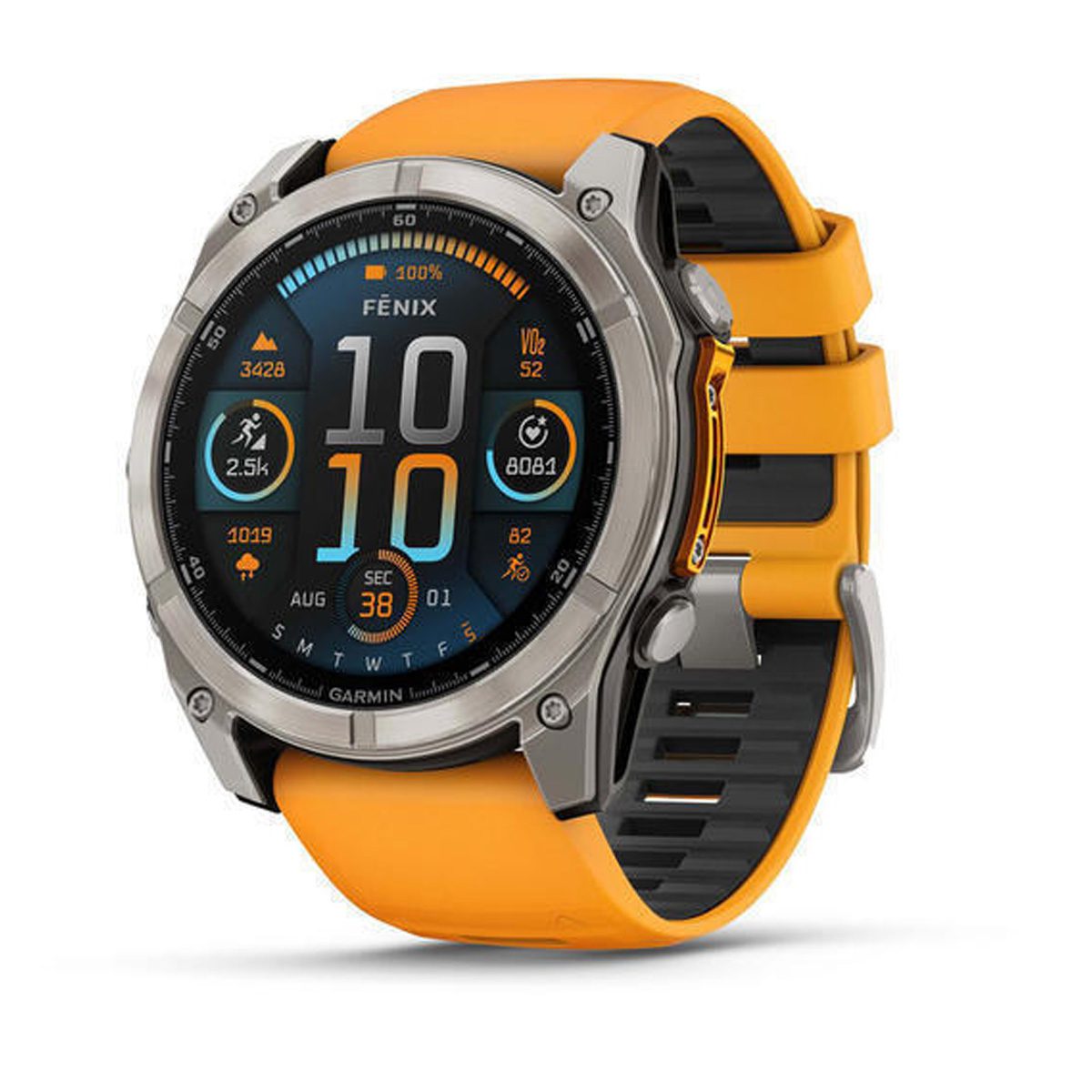 Garmin Watch Fenix 8 Titanium 51mm GPS NFC 10 ATM με Δυνατότητα Κλήσεων Sapphire Titanium with Spark Orange and Graphite Silicone Band | Smartwatches - shopin.gr