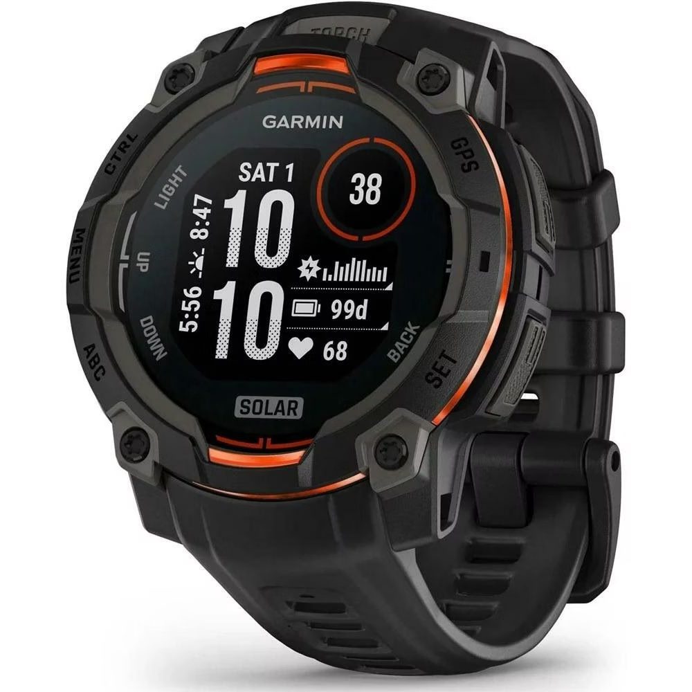 Garmin Instinct 3 Solar Aluminium 45mm GPS NFC 10 ATM Black με Black Band | Smartwatches - shopin.gr