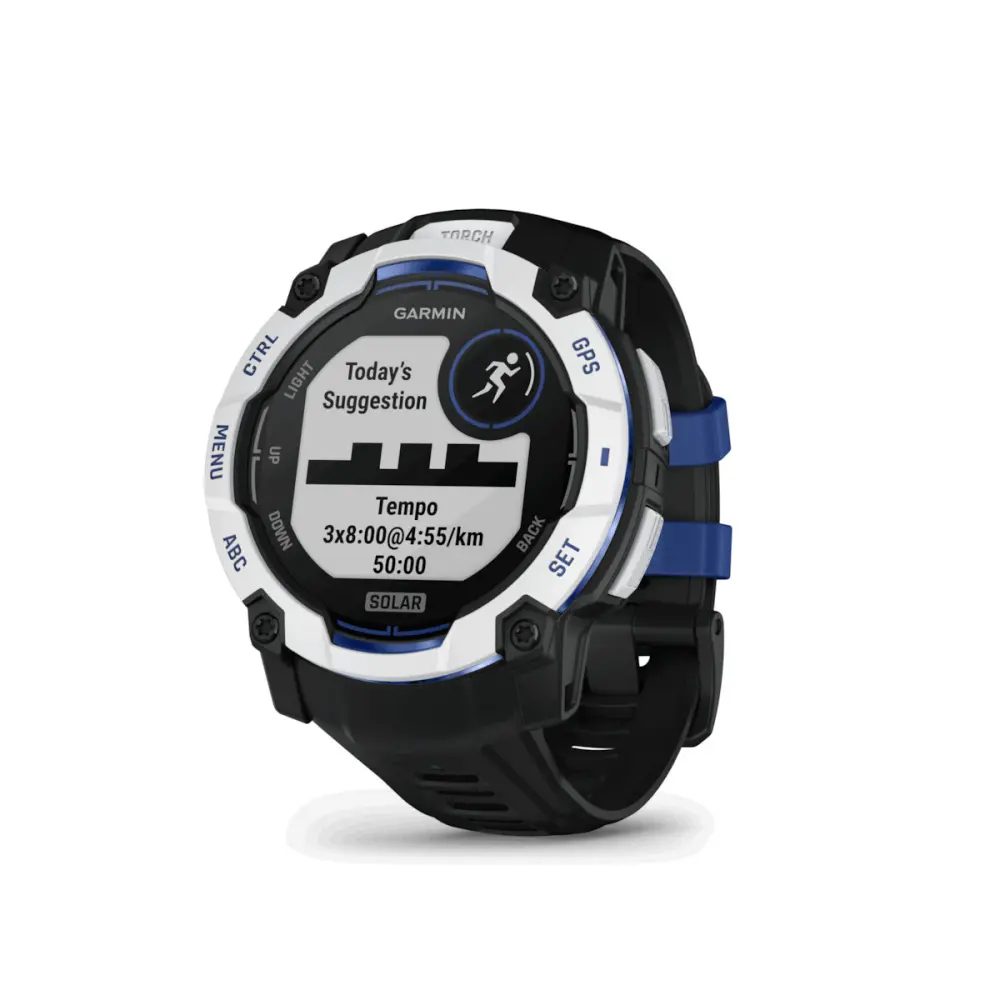 Garmin Instinct 3 Solar Supernova Edition 50mm GPS 10 ATM Whitestone/Black and Blue | Smartwatches - shopin.gr