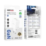 Φορτιστής Ταξιδίου Borofone BN32 Cargador GaN με 1xUSB-C PD65W και 1xUSB-A QC PD18W Λευκός | Φορτιστές - shopin.gr