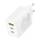 Φορτιστής Ταξιδίου Borofone BN32 Cargador GaN με 1xUSB-C PD65W και 1xUSB-A QC PD18W Λευκός | Φορτιστές - shopin.gr