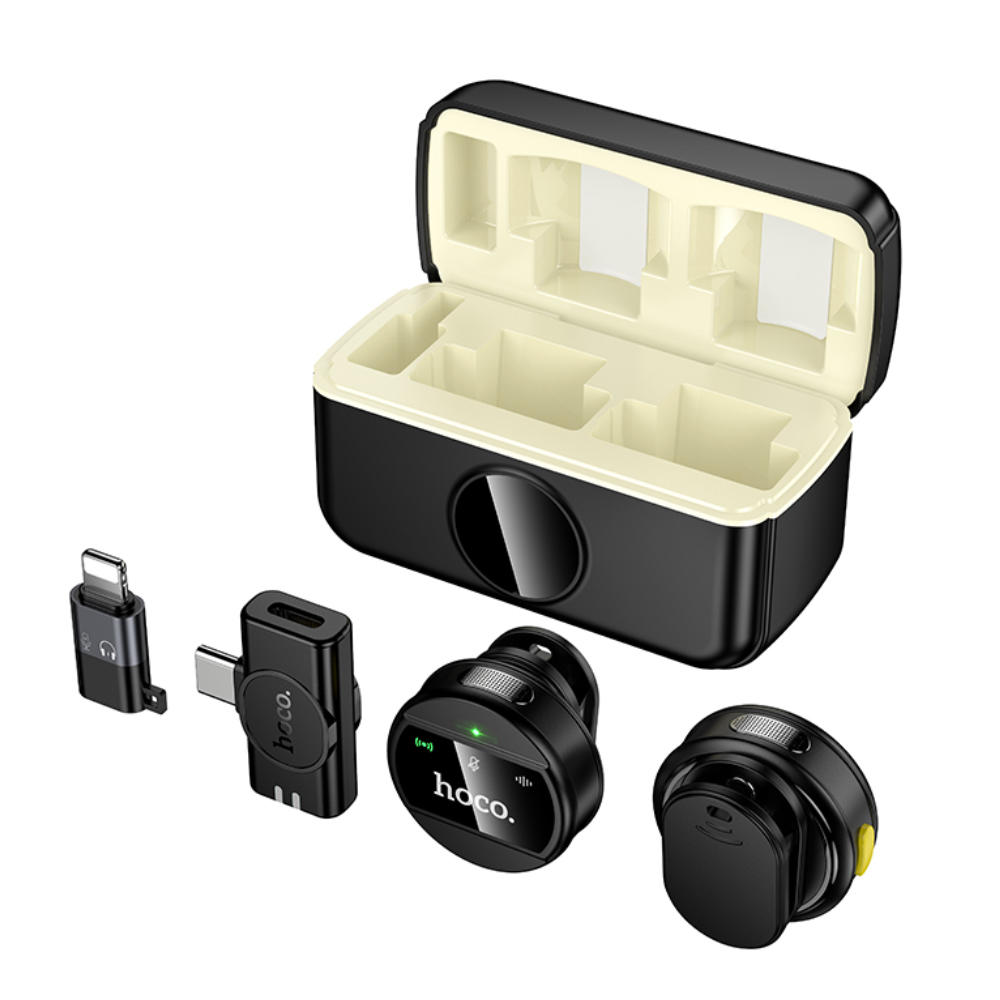 Σετ Μικρόφωνα Πέτου Hoco L22 Bright Μαγνητικό με Αμφίδρομο Μικρόφωνο 80mAh 6hr Χρήσης και Θήκη Φόρτισης Μαύρο | Μικρόφωνα - shopin.gr