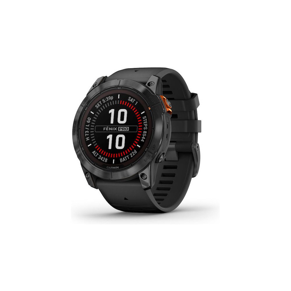 Smartwatch Garmin Fenix 7X Pro Solar Stainless Steel 51mm GPS NFC 10 ATM Slate Grey με Black Band | Smartwatches - shopin.gr