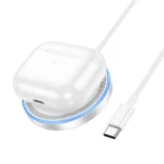 Ασύρματος Φορτιστής Hoco CW53 Quick Magnetic Magsafe 15W με καλώδιο USB-C 1.5m Ασημί | Ασύρματοι Φορτιστές - shopin.gr