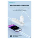 Φορτιστής Ταξιδίου Ταχείας Φόρτισης Devia RCE-3005CL με Έξοδο USB C GaN PD 30W & Καλώδιο USB C σε Lightning 1m Smart Λευκό | Shopin.gr