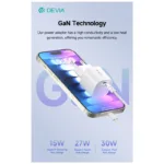 Φορτιστής Ταξιδίου Ταχείας Φόρτισης Devia RLC-545 Mini με Έξοδο USB C GaN PD 30W Extreme Λευκό | Shopin.gr