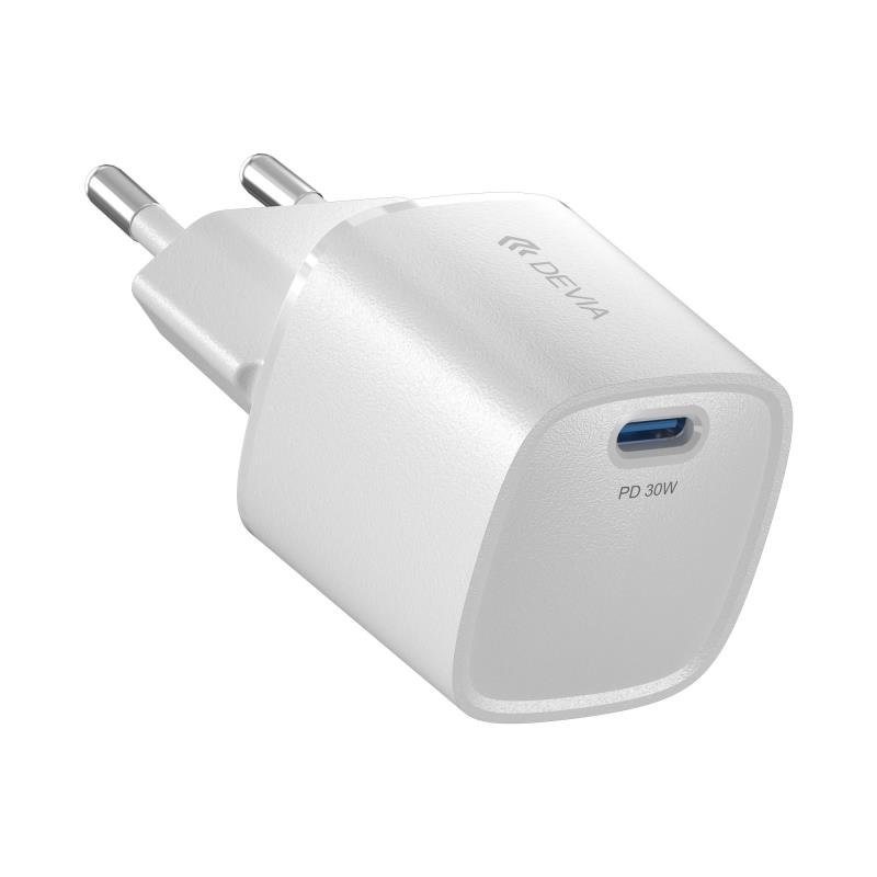 Φορτιστής Ταξιδίου Ταχείας Φόρτισης Devia RLC-545 Mini με Έξοδο USB C GaN PD 30W Extreme Λευκό | Shopin.gr